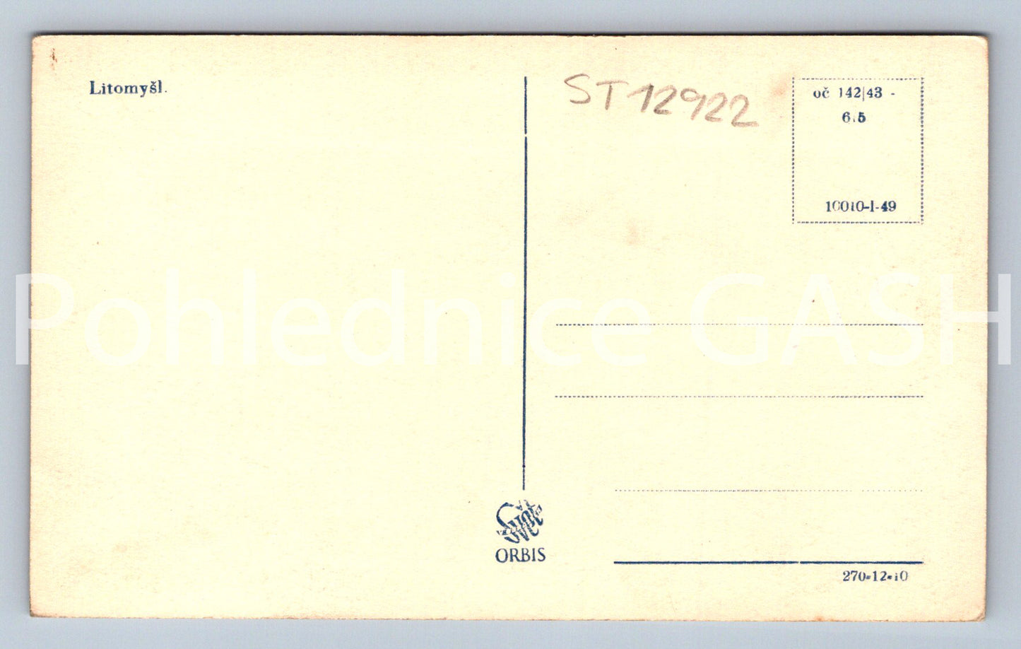 Postcard LITOMYŠL (ST12922)