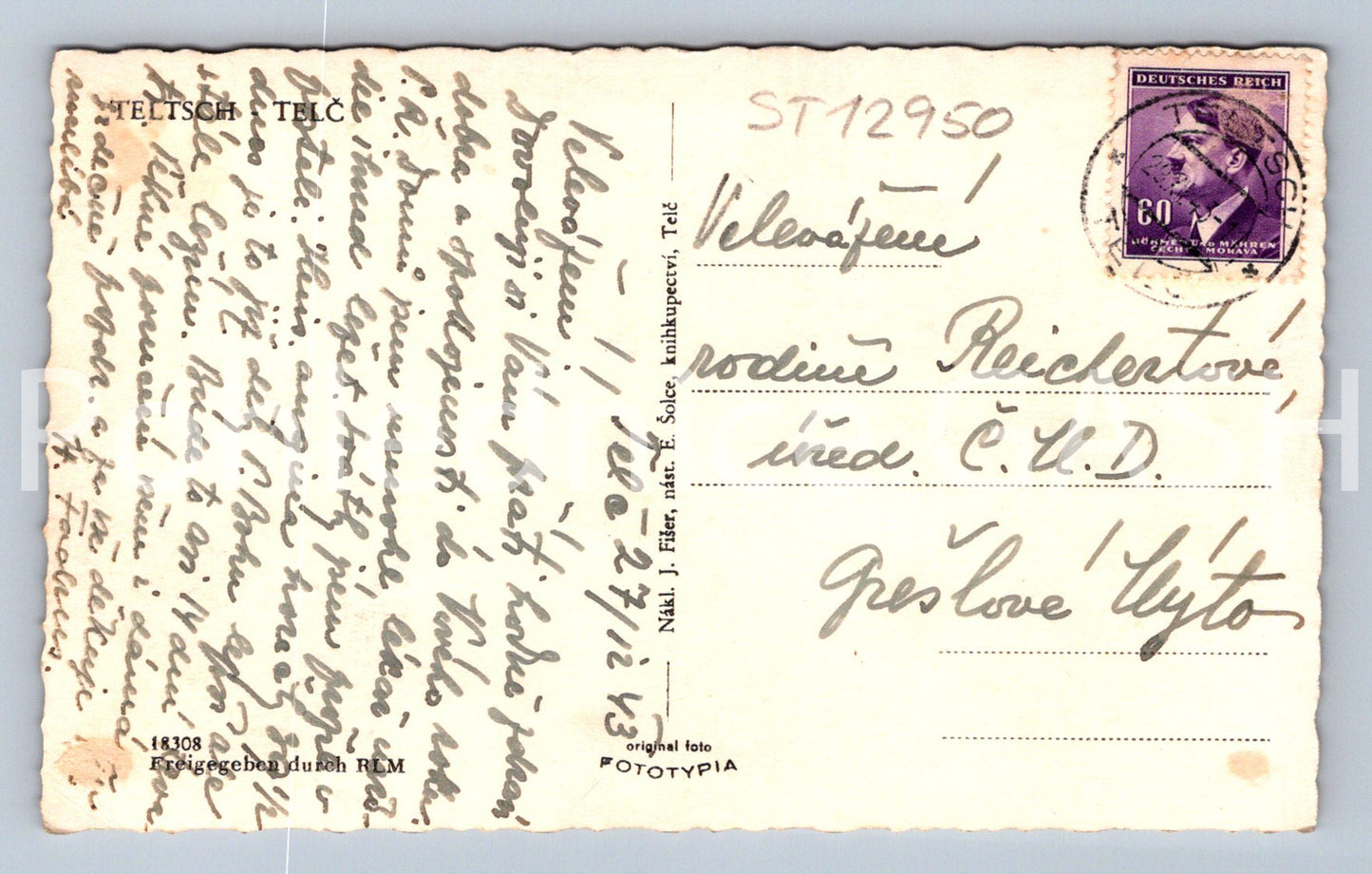 Postcard TELČ (ST12950)