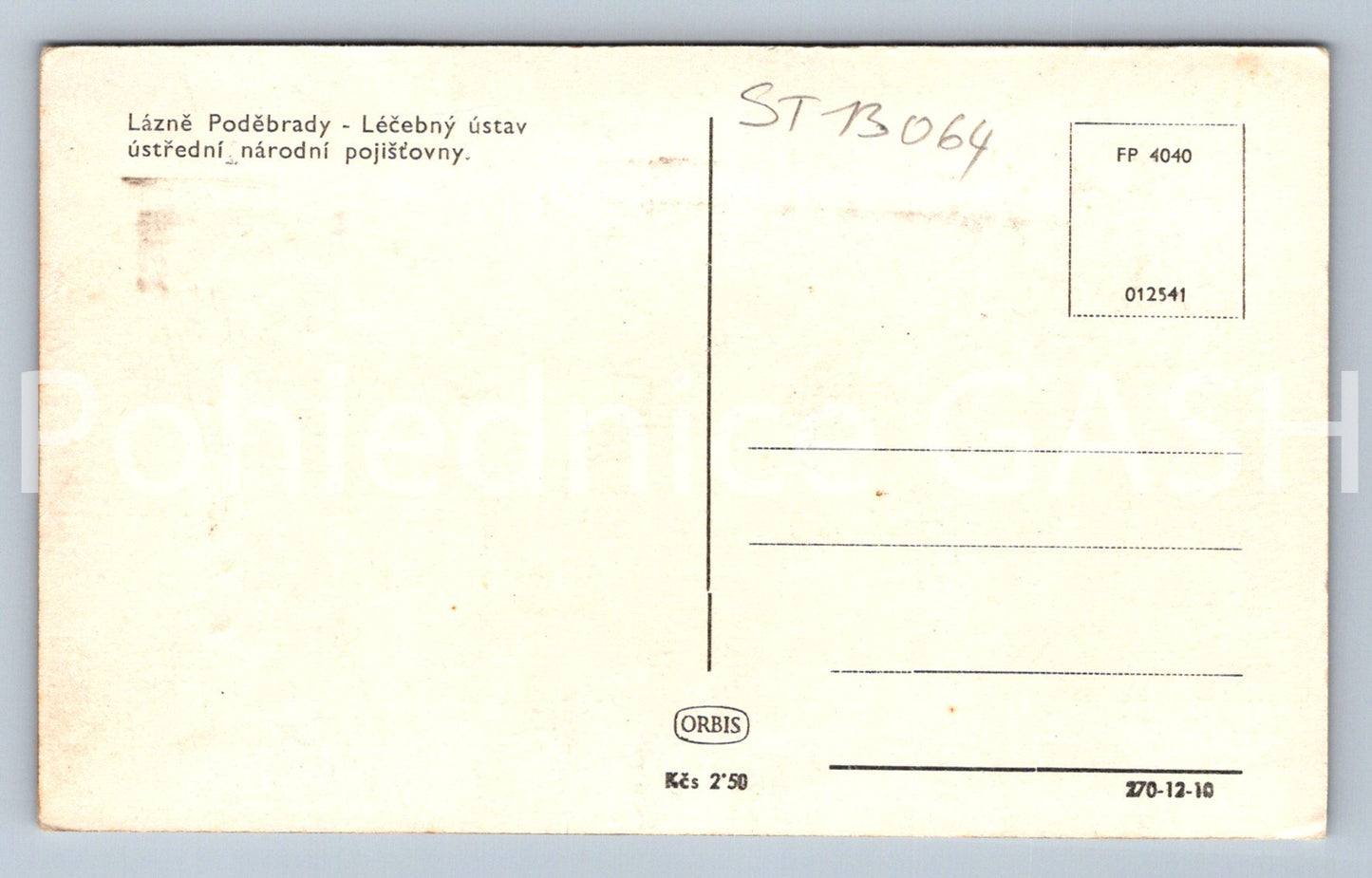 Postcard LÁZNĚ PODEBRADY (ST13064)
