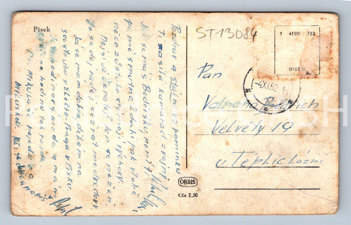 Pohlednice PÍSEK (ST13084)