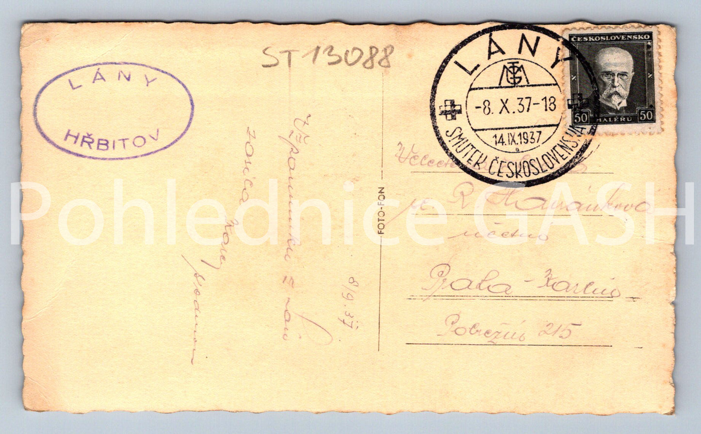 Pohlednice HROB PRESIDENTA OSVOBODITELE T.G. MASARYKA LÁNY (ST13088)