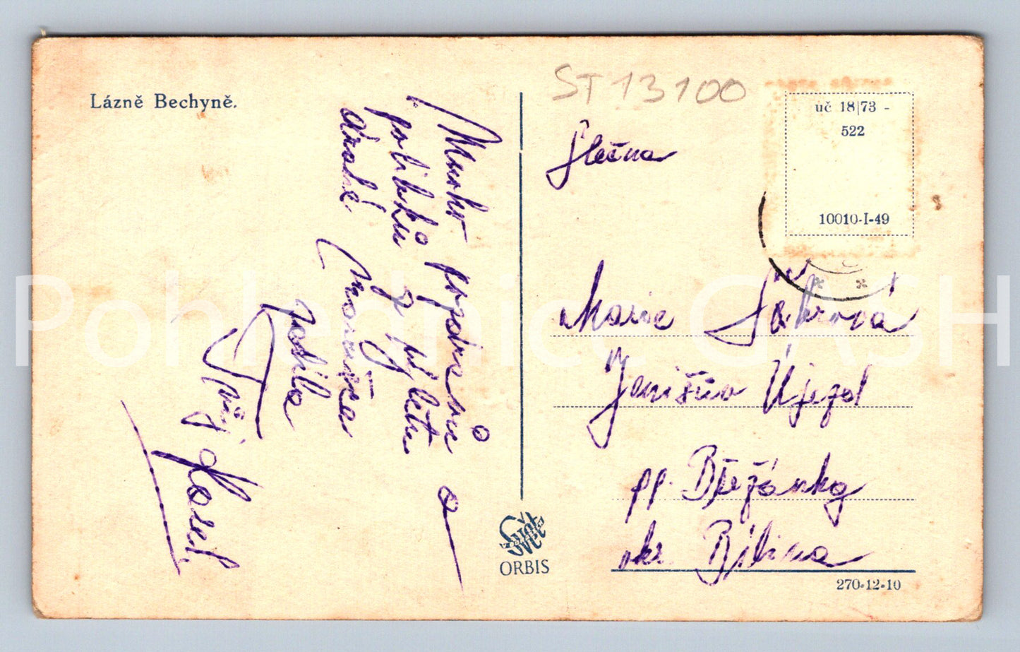 Pohlednice LÁZNĚ BECHYNĚ (ST13100)
