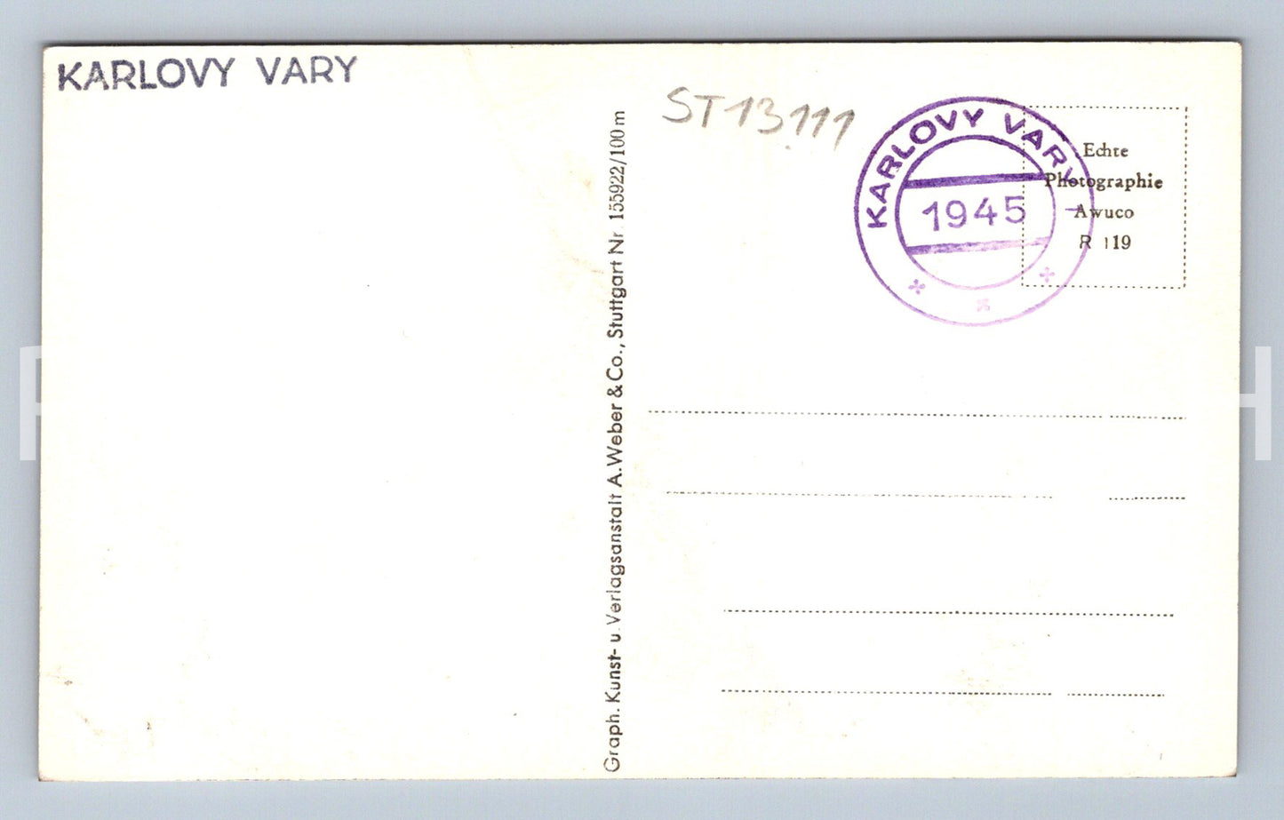 Pohlednice KARLOVY VARY (ST13111)