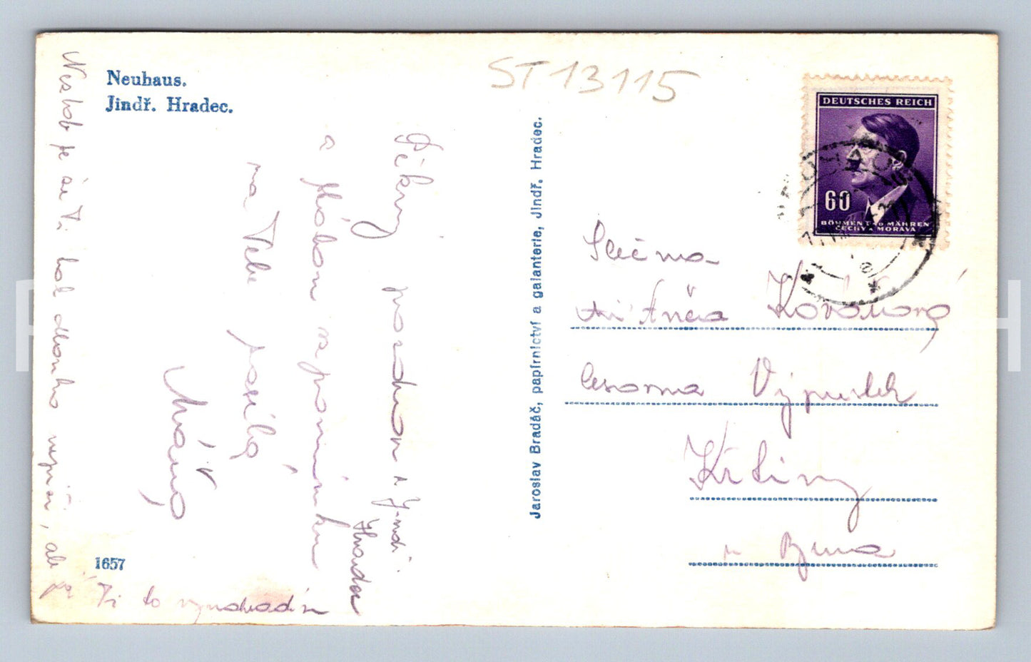 Pohlednice JINDŘICHŮV HRADEC (ST13115)