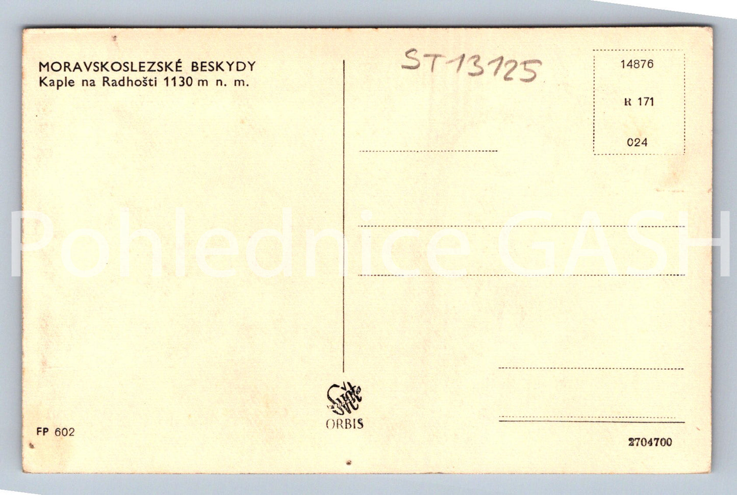 Pohlednice MORAVSKOSLEZSKÉ BESKYDY (ST13125)