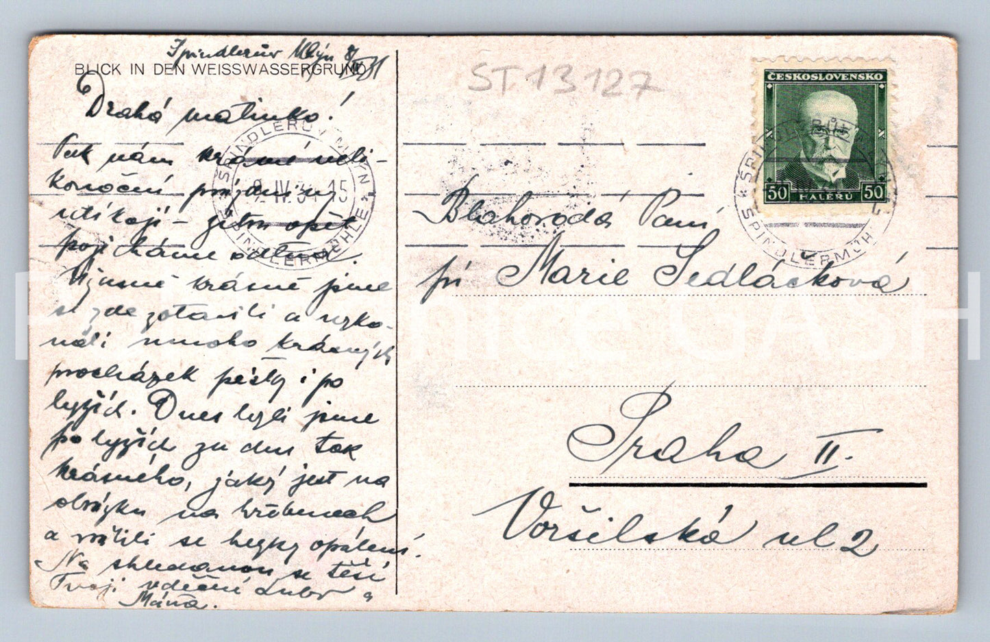 Pohlednice ŠPINDLERŮV MLÝN (ST13127)