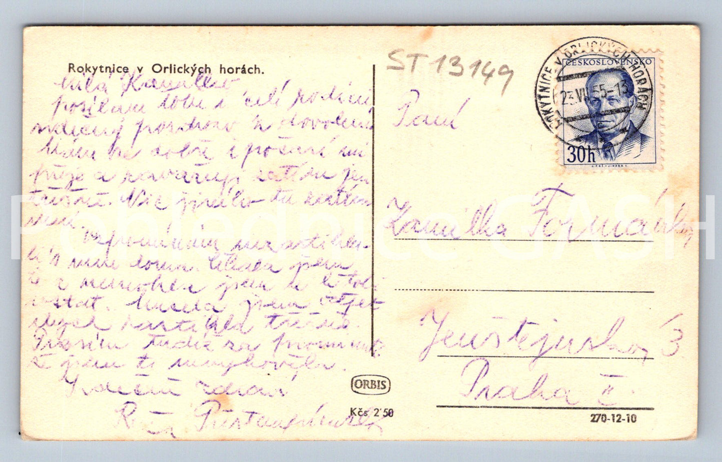 Pohlednice ROKYTNICE V ORLICKÝCH HORÁCH (ST13149)