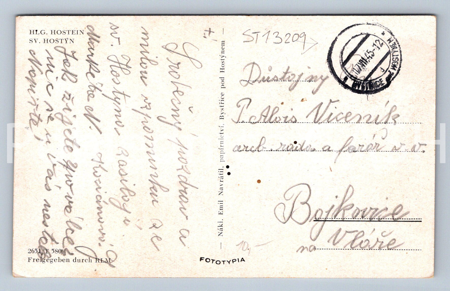Pohlednice SV. HOSTÝN (ST13209)