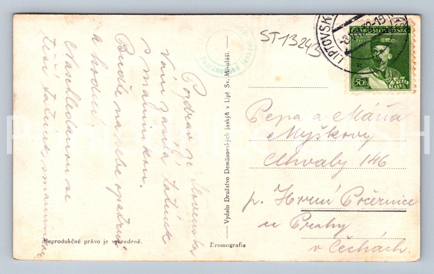 Pohlednice DEMÄNOVSKÉ JASKYNĚ (ST13243)