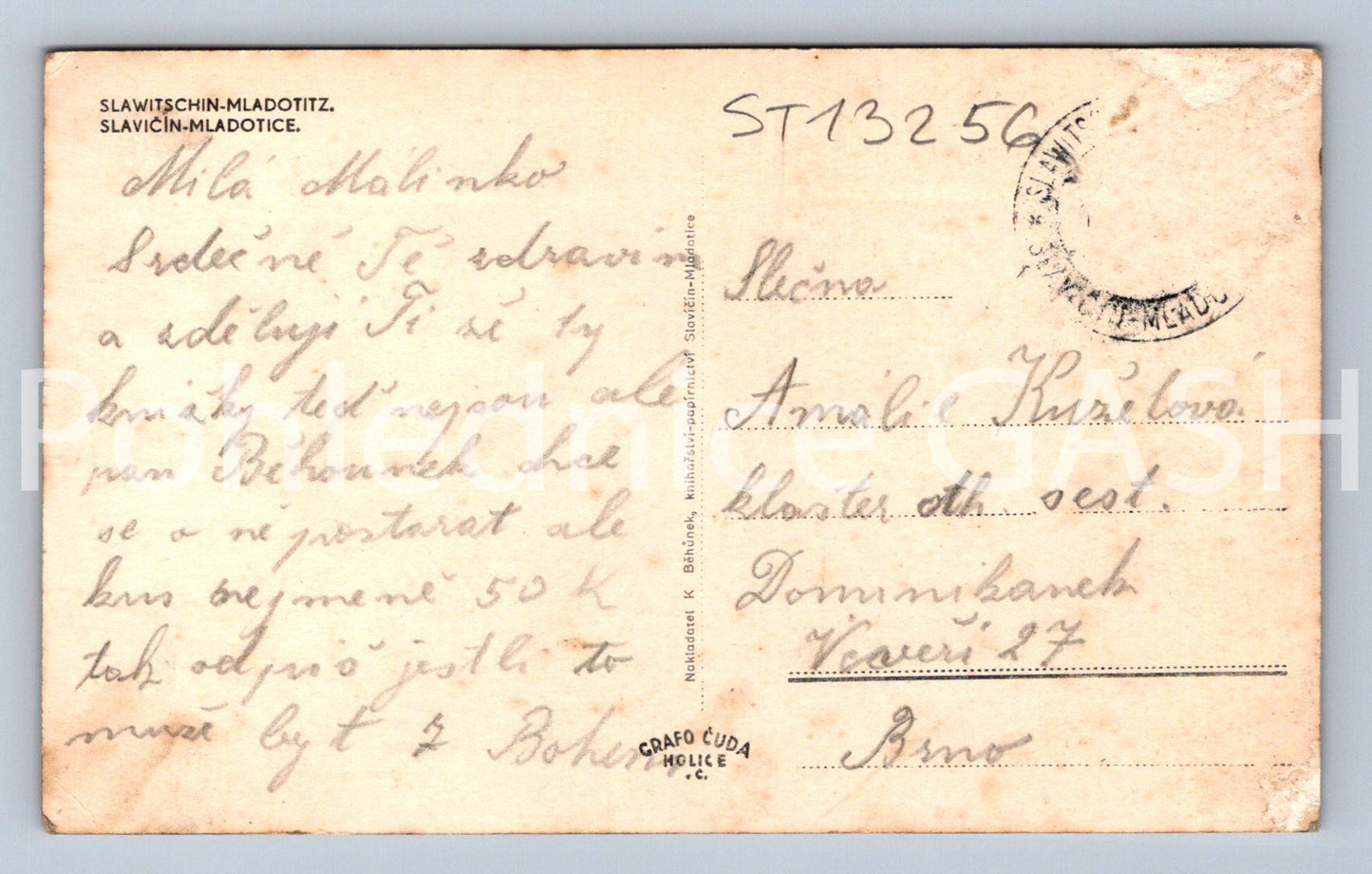 Pohlednice SLAVIČÍN - MLADOTICE (ST13256)