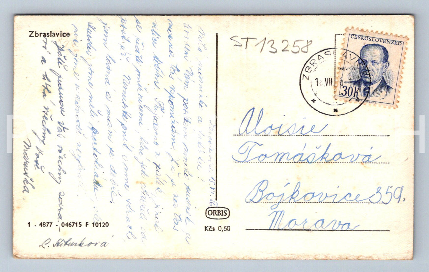 Pohlednice ZBRASLAVICE (ST13258)