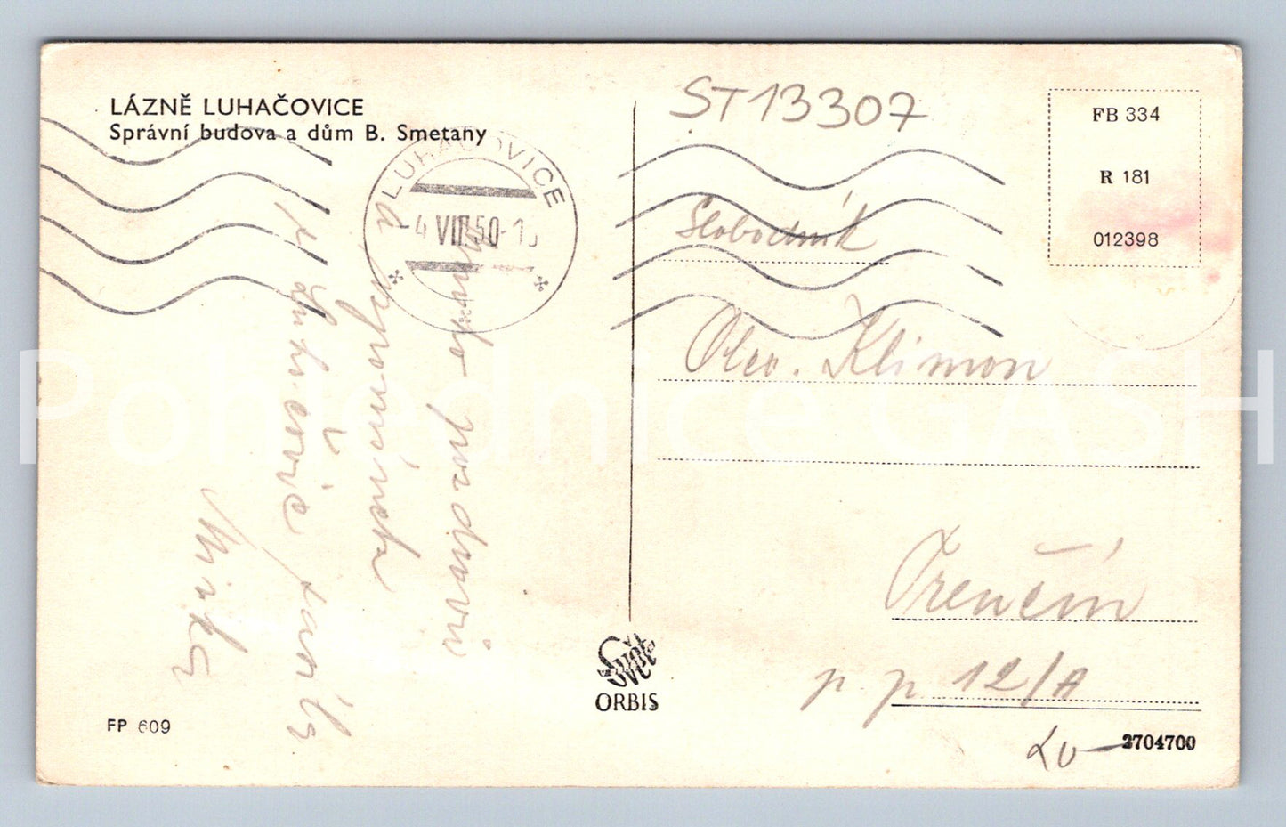 Pohlednice LÁZNĚ LUHAČOVICE (ST13307)