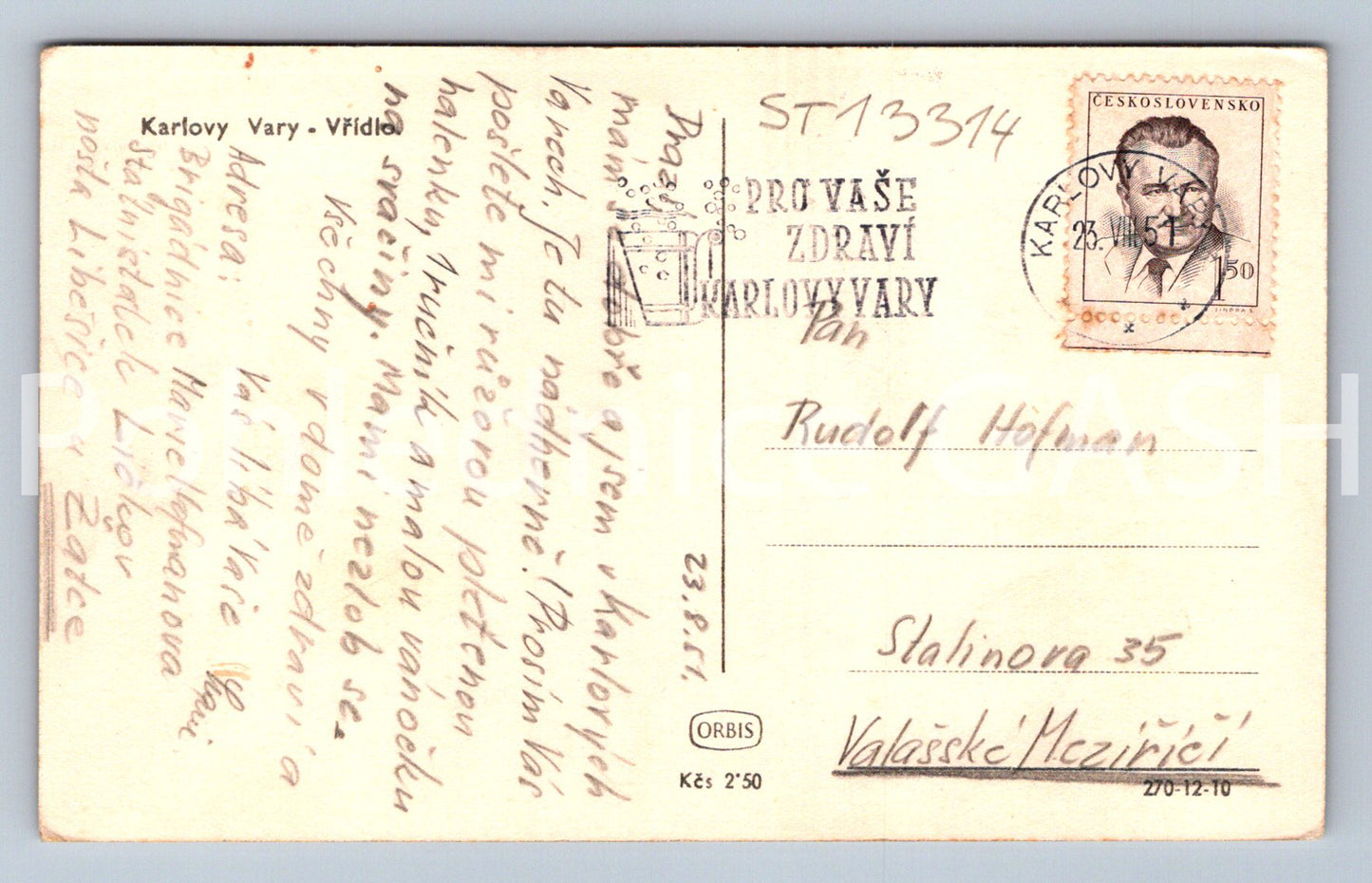 Pohlednice KARLOVY VARY (ST13314)