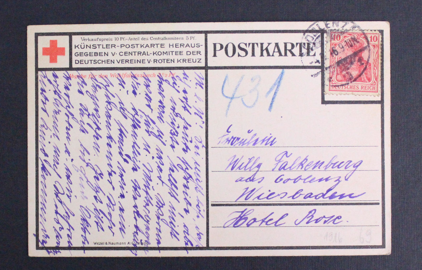 Postkarte stará pohlednice Wezel & Neumann