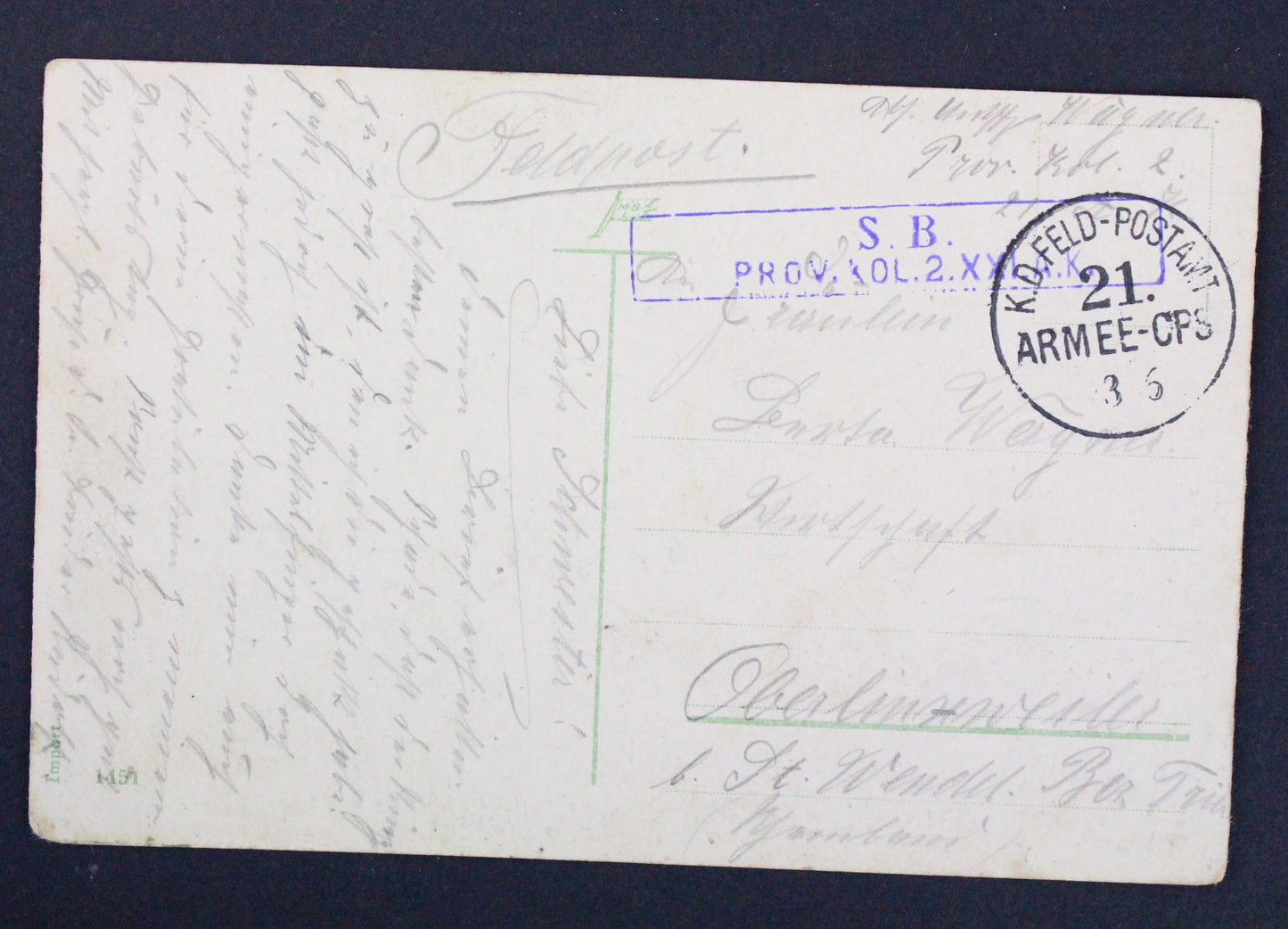 Pohlednice Feldpost Strümende deutsche Truppen bei St. Quentin