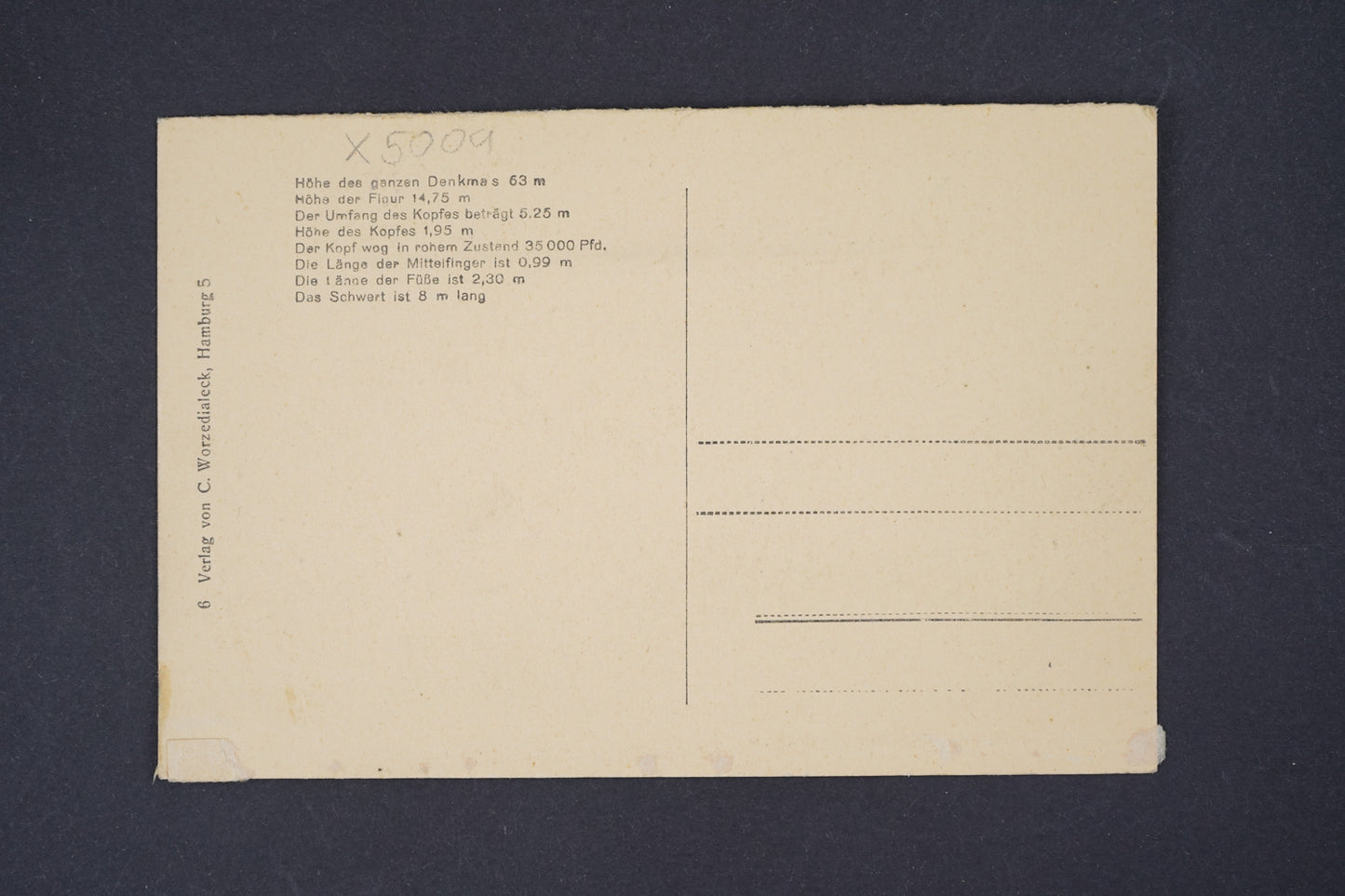 Postcard Hamburg Bismarck Monument