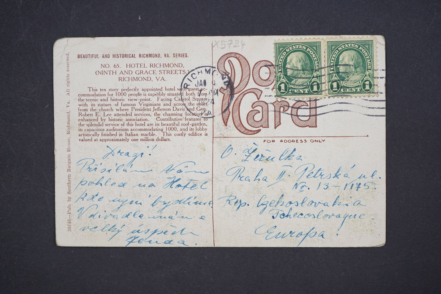Pohlednice RICHMOND AMERIKA (x5724)
