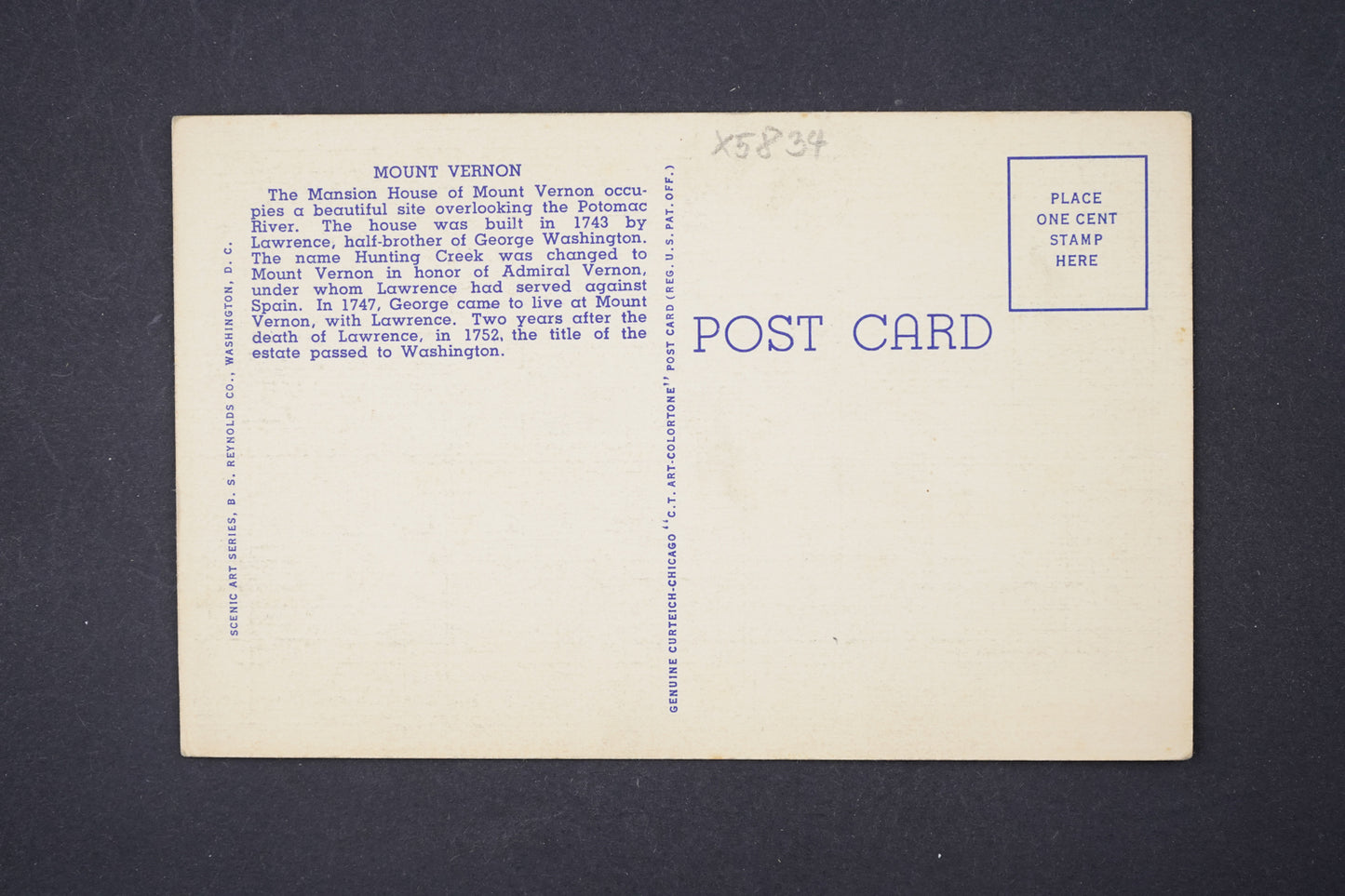 Pohlednice MAUNT VERNON AMERIKA (x5834)
