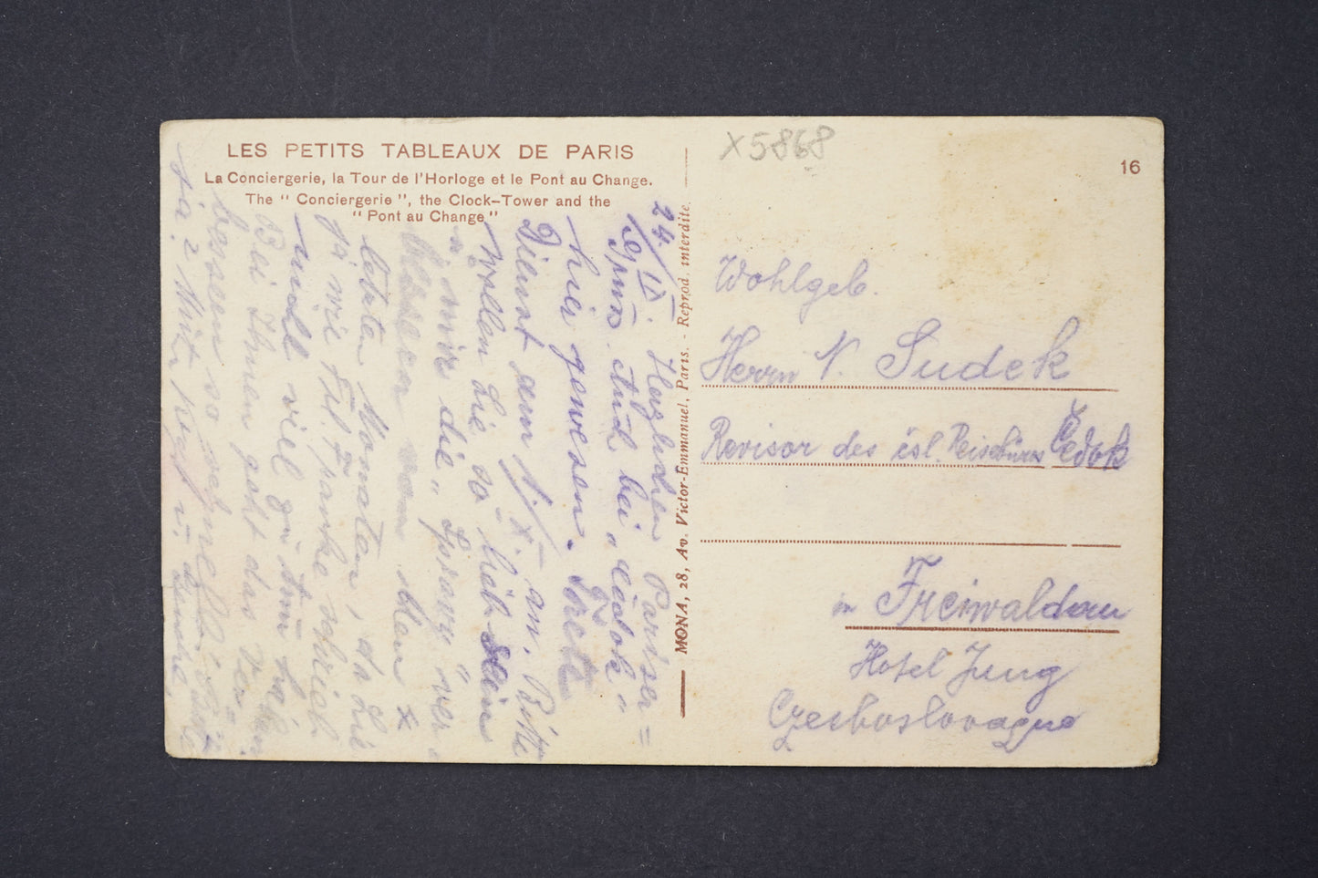 Pohlednice PARIS FRANCIE (x5868)