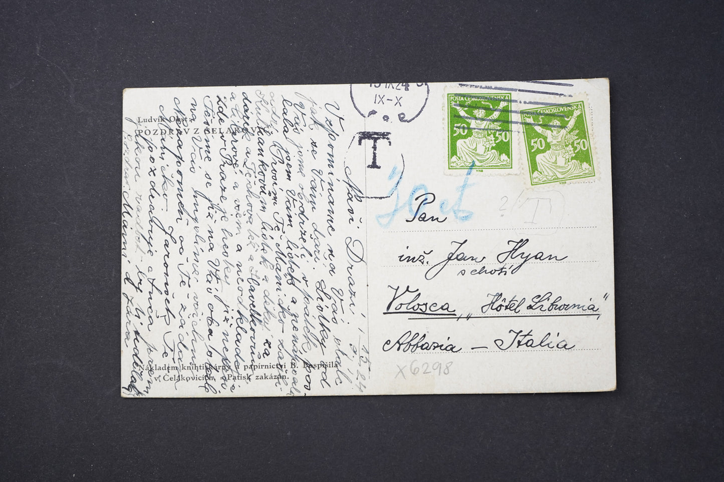 Postcard GREETINGS FROM ČELÁKOVICE (x6298)