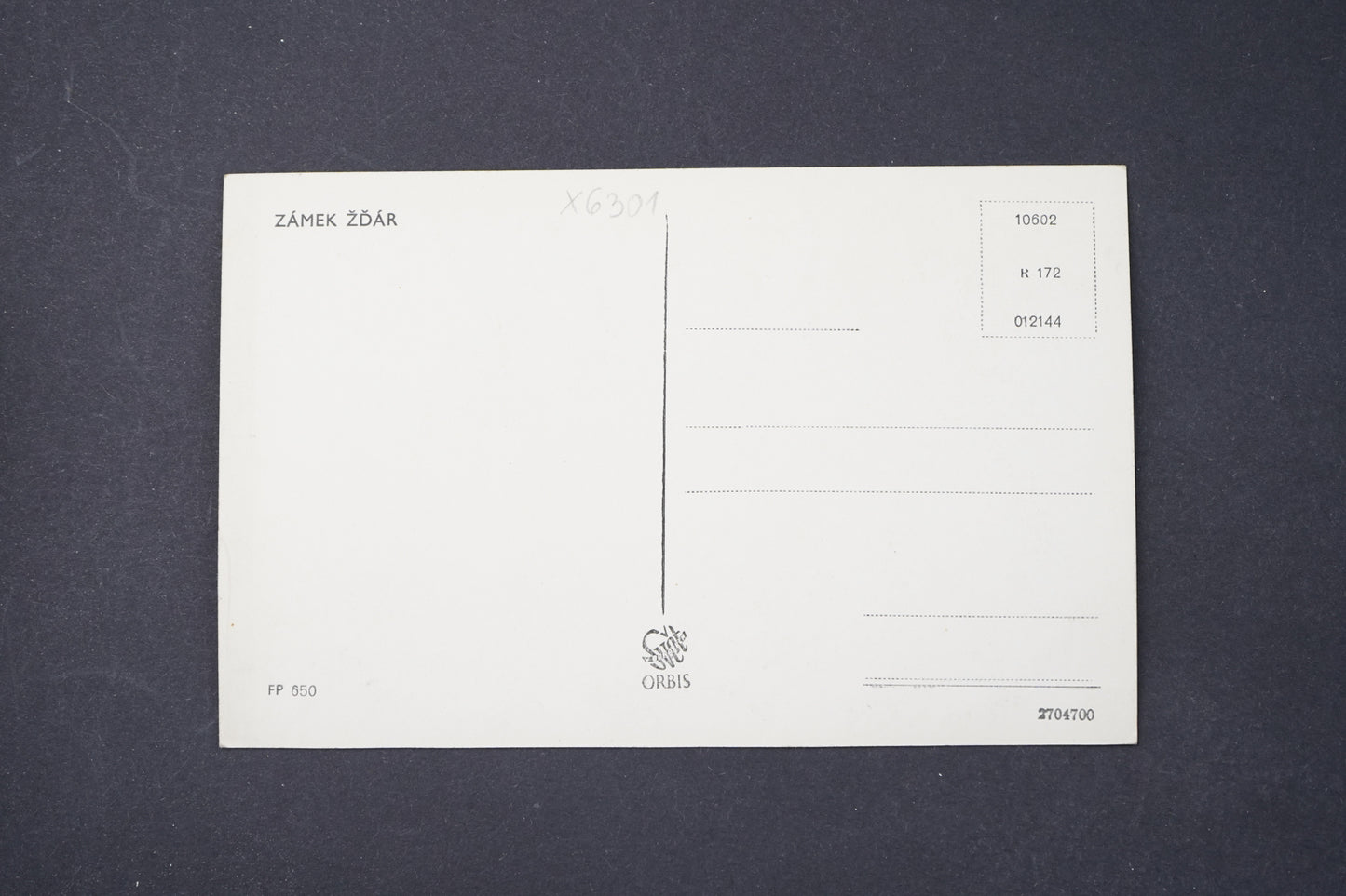 Postcard ŽĎAR CASTLE (x6301)