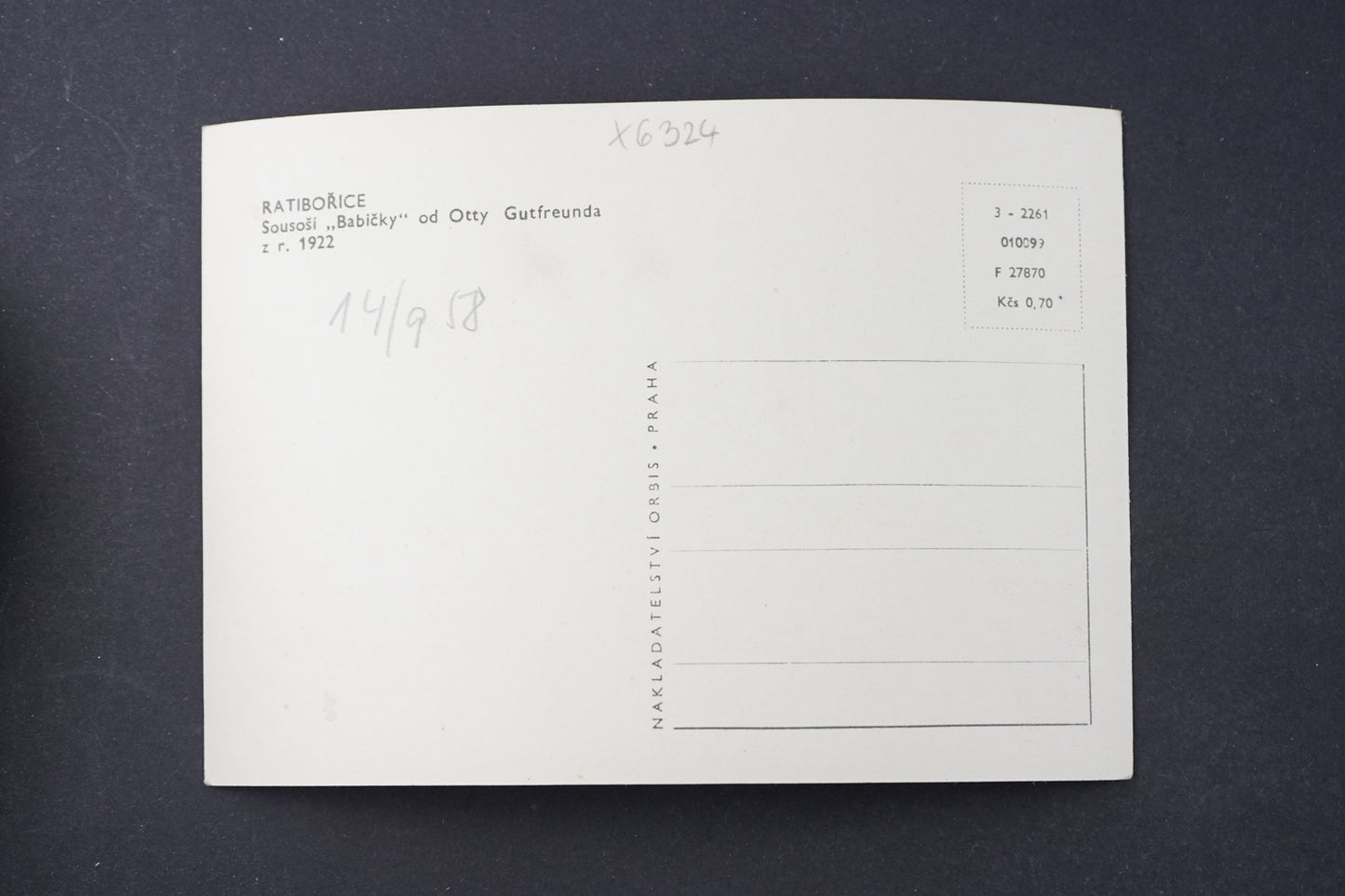 Postcard RATIBOŘICE (x6324)