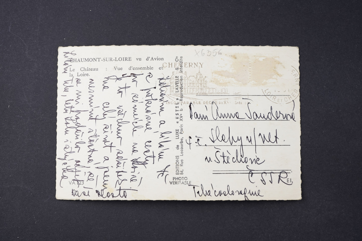 Postcard Chaumont-Sur-Loire seen from the plane (x6356)