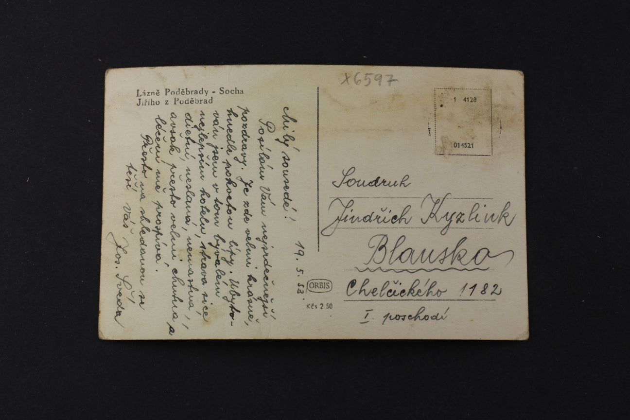 Postcard Poděbrady Statue of George of Poděbrady (x6597)