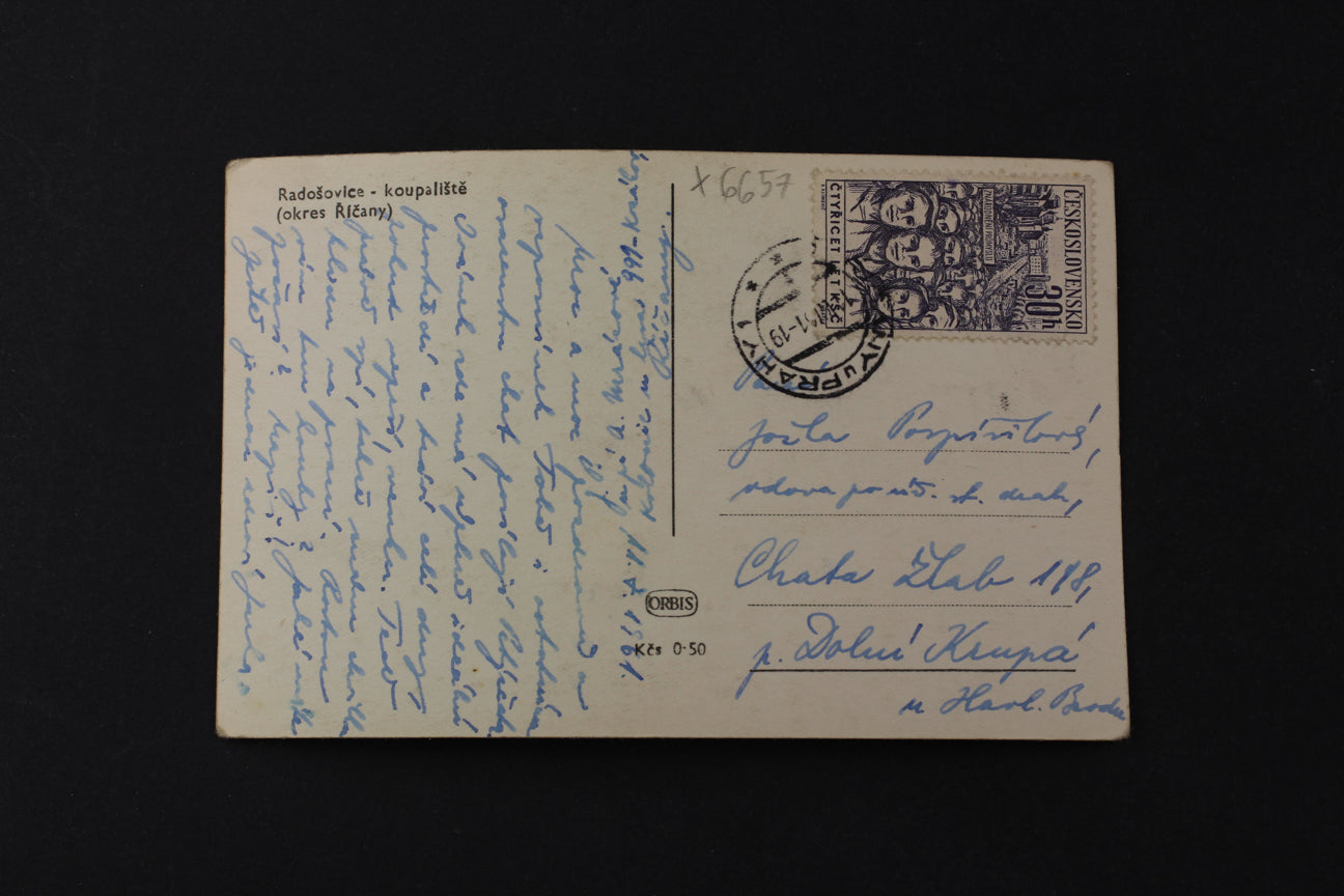 Postcard Radošovice - swimming pool (x6657)