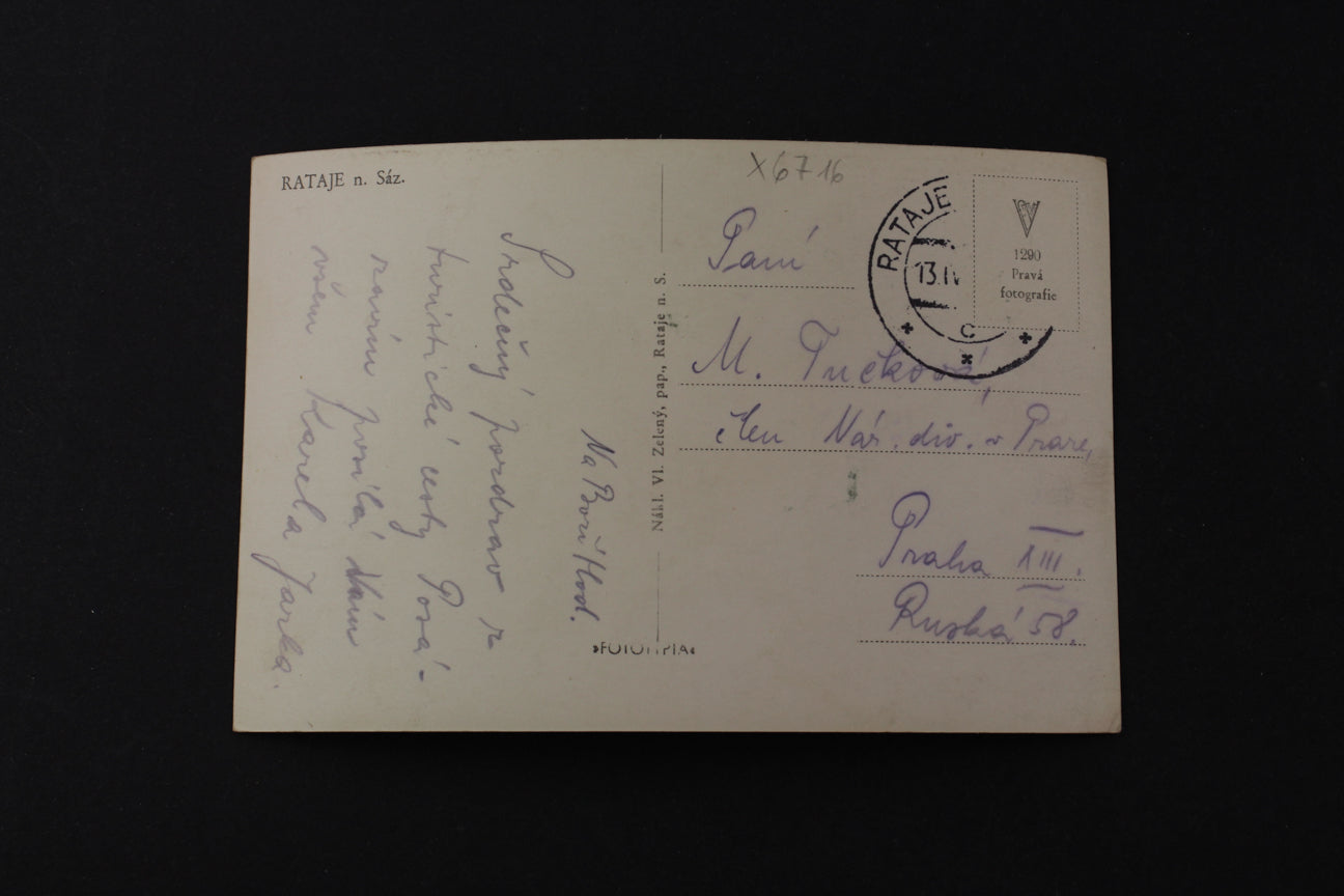 Postcard Rataje n. Sázavou (x6716)