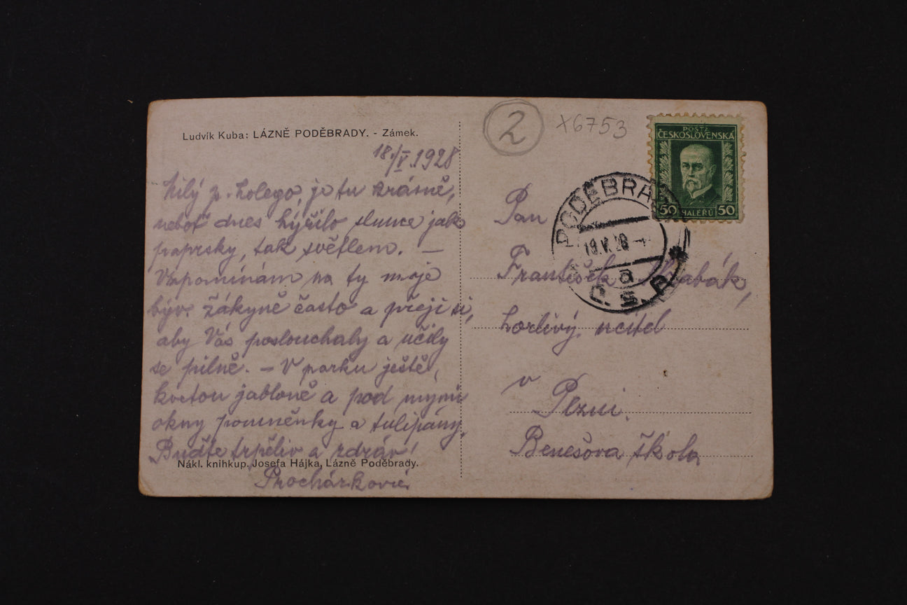 Postcard Ludvík Kuba: Poděbrady Spa - Chateau (x6753)