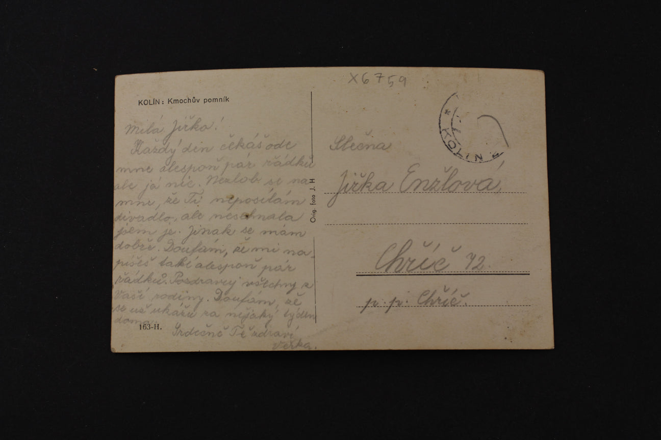 Postcard Kolín: Kmoch's monument (x6759)