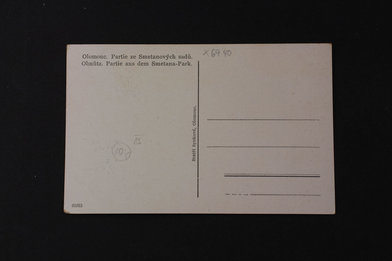Pohlednice Olomouc Partie ze Smetanových sadů (x6940)
