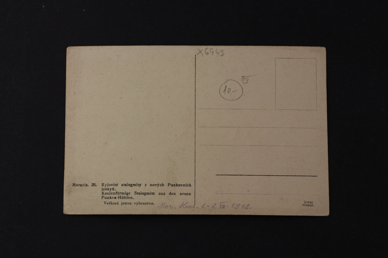 Postcard Kyjovite stalamites from the new Punkva caves (x6943)