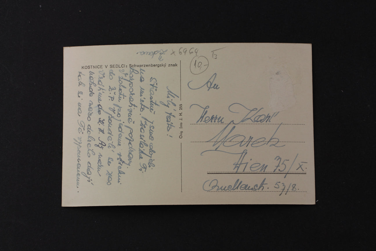 Pohlednice Kostnice v sedlci: Schwarzenbergský znak (x6964)