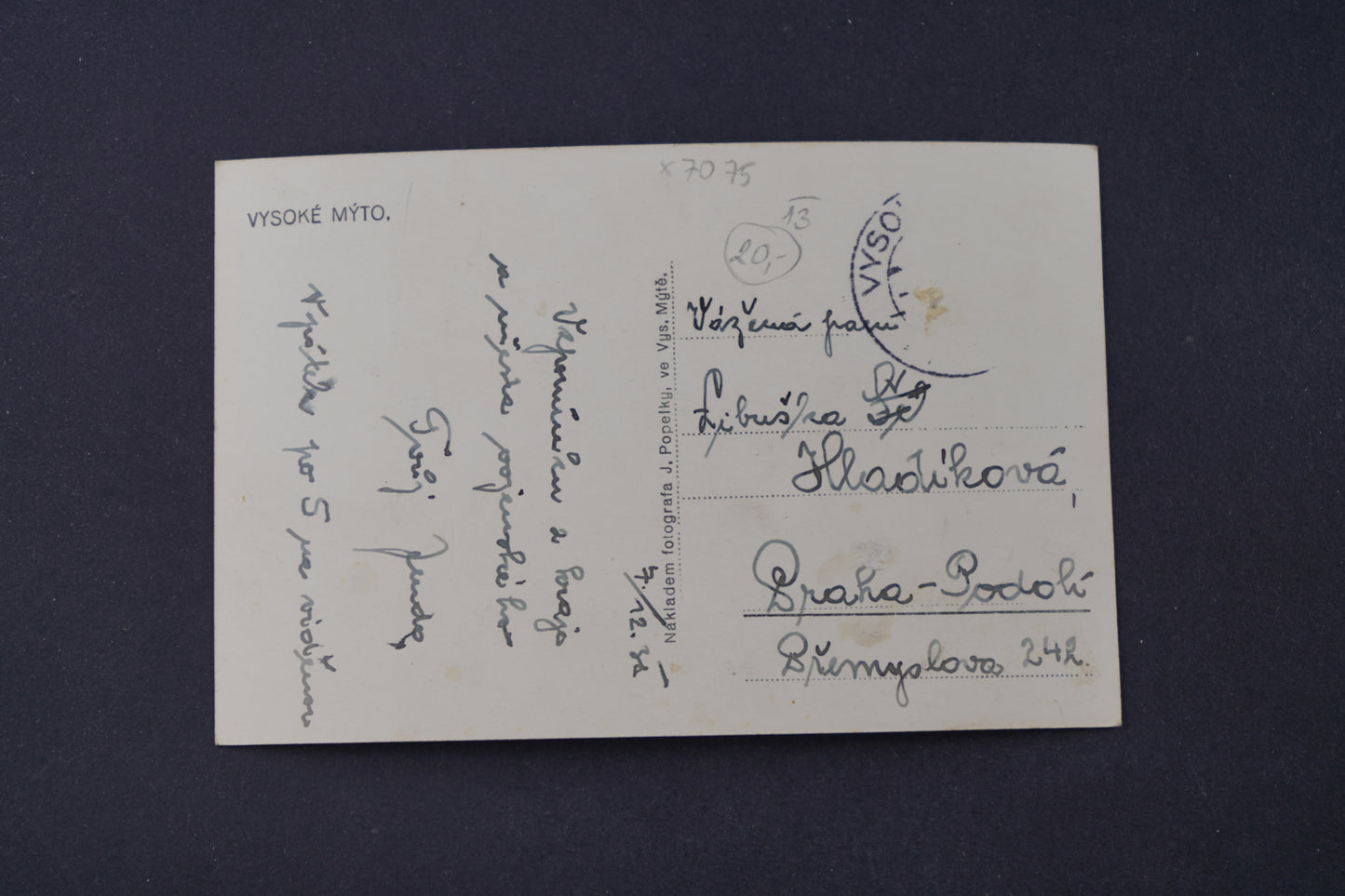 Pohlednice Vysoké Mýto (x7075)