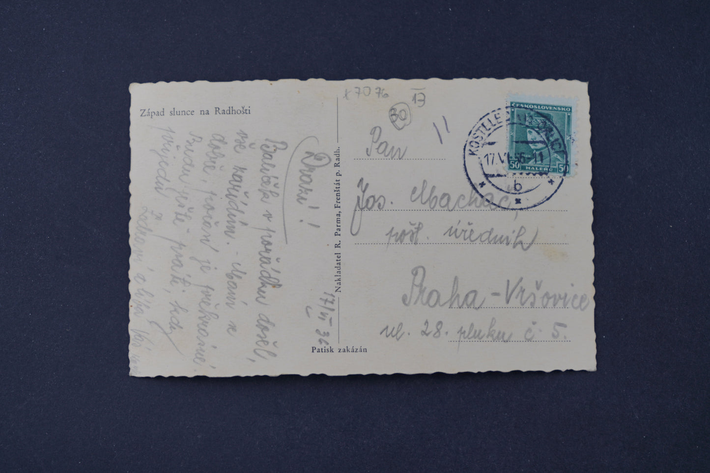 Pohlednice Západ slunce na Radhošti (x7076)