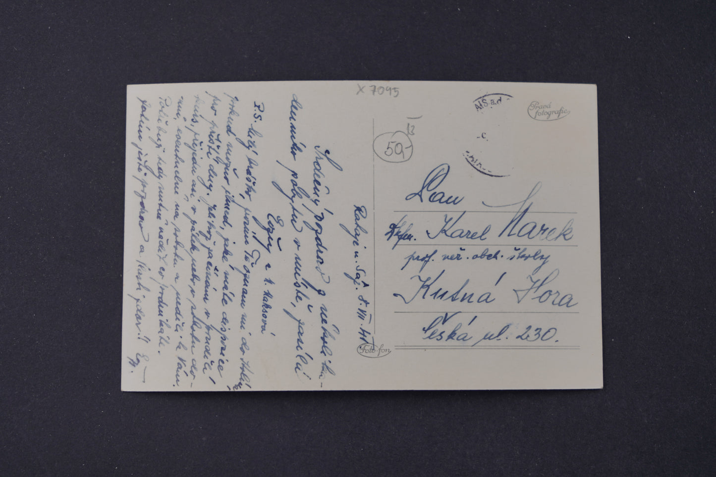 Postcard Rataje n. Sázavou (x7095)