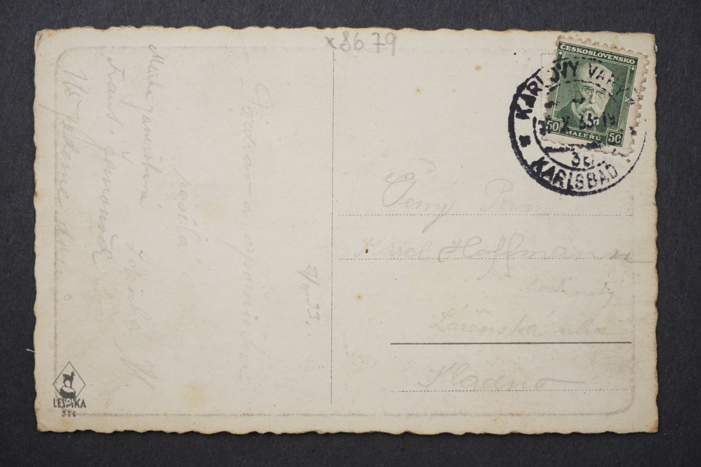 Postcard Karlovy Vary Deer Jump x8679