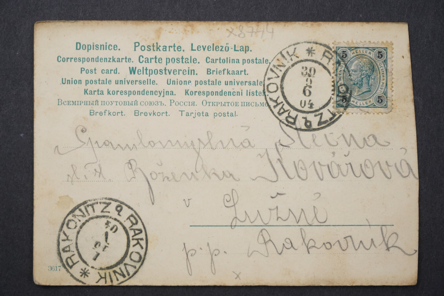 Pohlednice rakovník srdeční pozdrav x8744