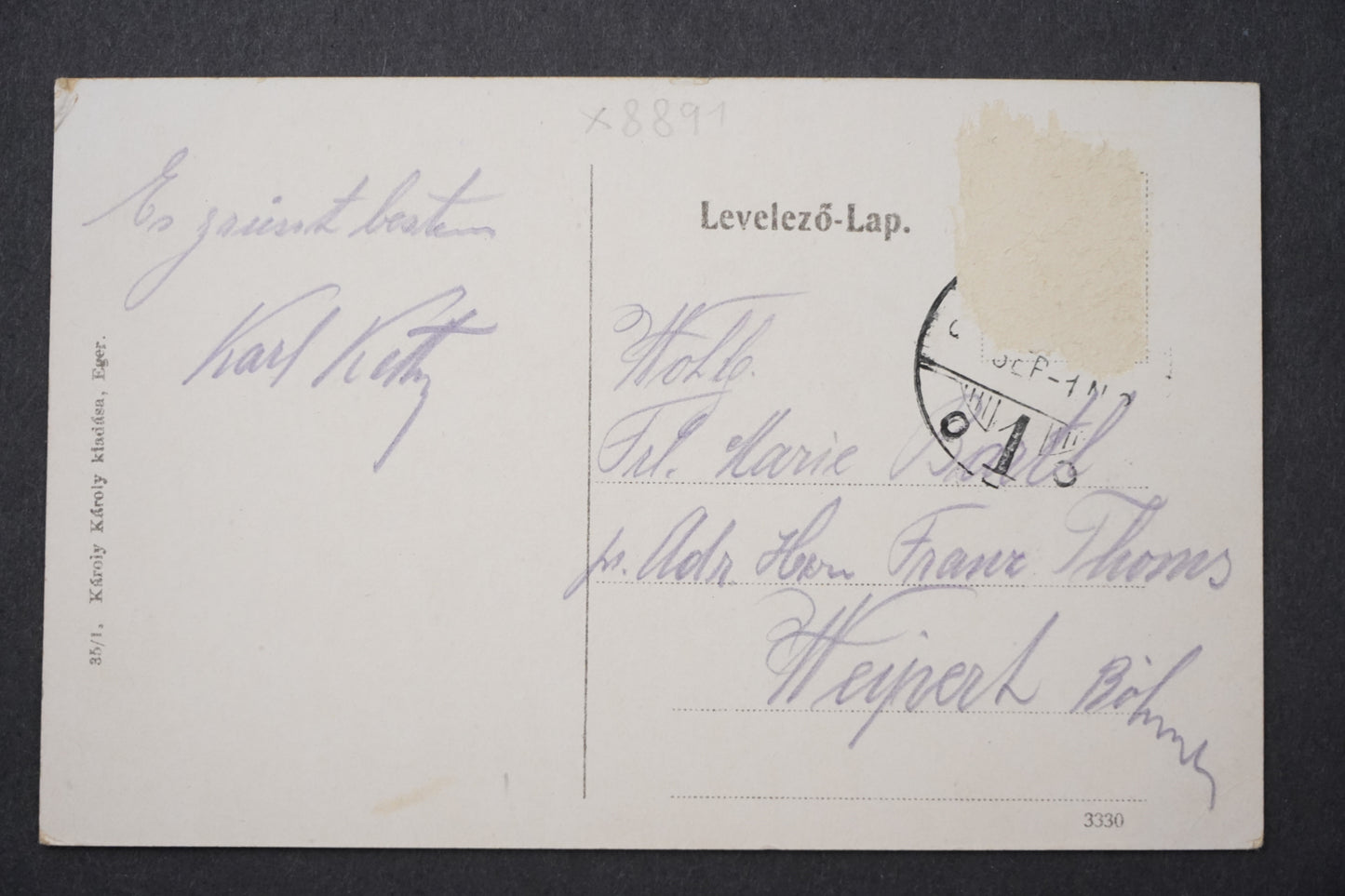 Postcard EGER HUNGARY x8891