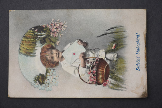 Pohlednice SRDEČNÉ BLAHOPŘÁNÍ DĚTI x9020