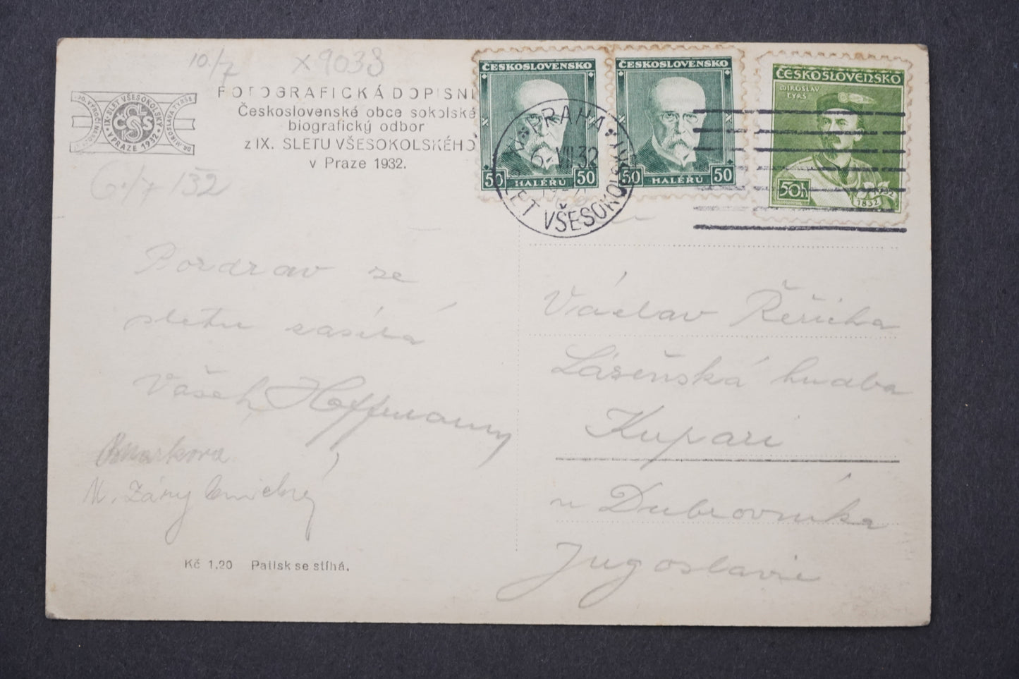 Pohlednice PROSTÁ CVIČENÍ ŽEN VŠESOKOLSKÝ SLET XI. 1932 x9038