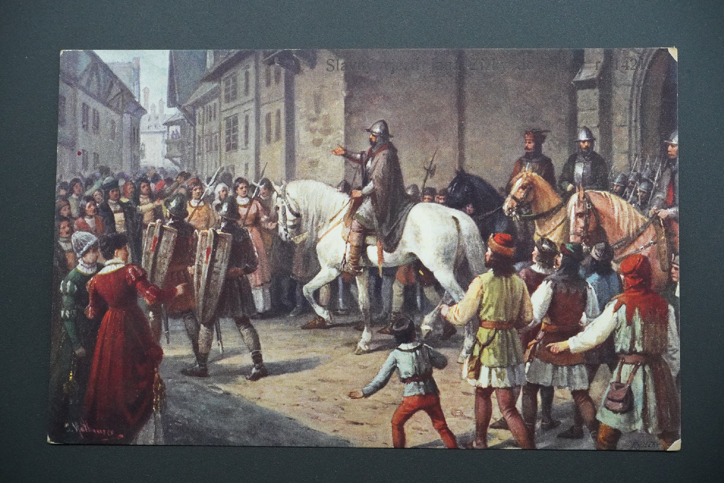 Pohlednice Vjezd Jana Žižky do Prahy r. 1421, J. Mathauser (x9582)
