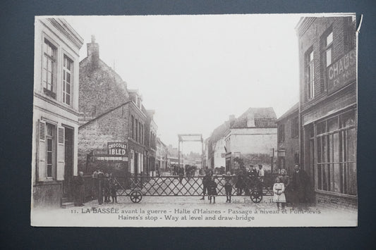 Pohlednice La Bassée – zastávka Haisnes, přejezd a most (x9752)