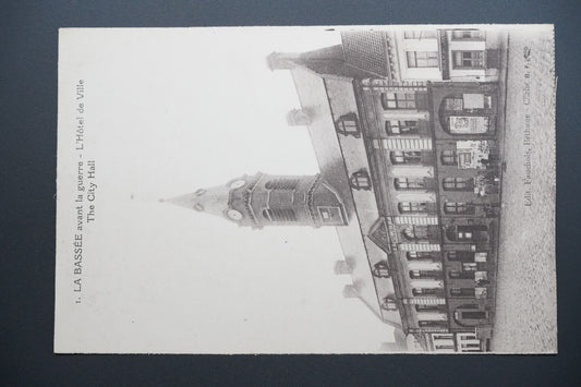Pohlednice La Bassée – radnice před válkou (x9753)