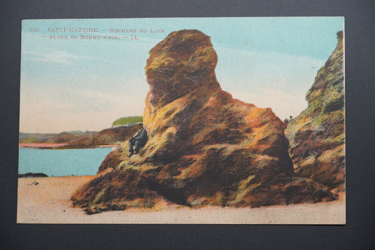 Pohlednice St-Nazaire – skály Lví a nám. Bonne-Anse (x9755)