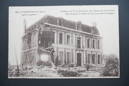 Pohlednice Billy-Montigny – zámek ředitele dolů Courrières (x9760)