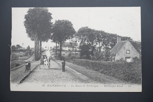 Pohlednice Hazebrouck – silnice na Morbecque (x9787)