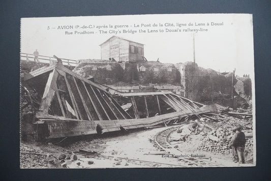 Pohlednice Avion – most a trať Lens–Douai, Rue Prudhom (x9799)